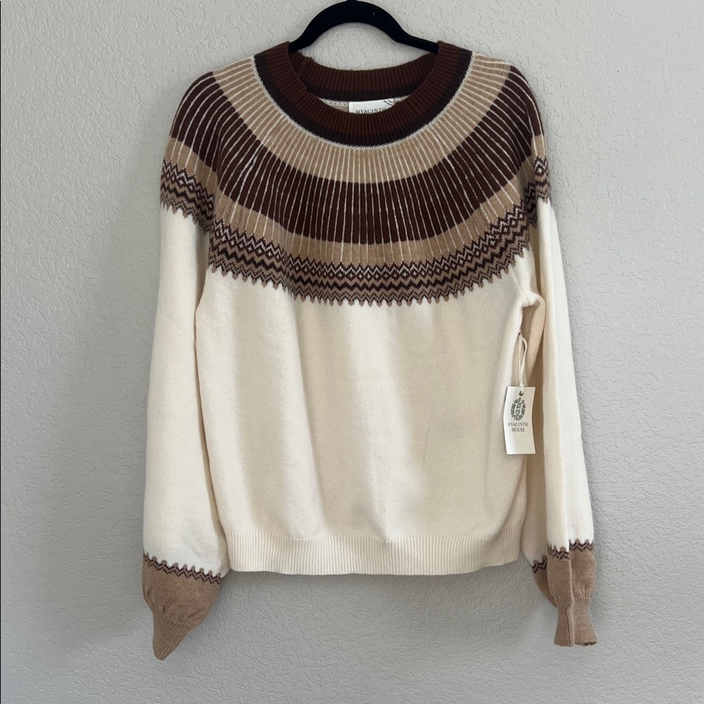 Tuckernuck Hyacinth House Fairisle Crew Neck Color Block Sweater. Size XL - Picture 4 of 15